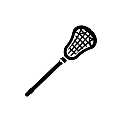 Lacrosse Stick with Mesh Pocket and Handle - Flat Icon Look
