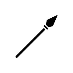 Minimal Javelin Spear with Pointed Tip - Flat Silhouette