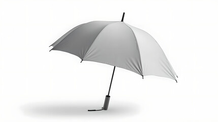 a compact travel umbrella, styled in in snow-white and cold gray duo