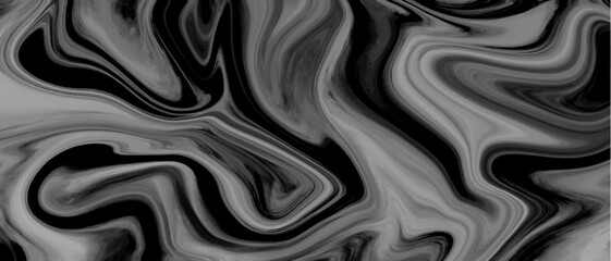 Obraz premium Liquify black, gray and cyan abstract background with premium marbleized design. Marble texture with waves and mixing oil paint Fluid ink water design. Colorful liquid and splash of paint.