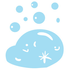 Vector illustration of soap foam and bubbles. Ideal for hygiene, cleaning, or bathroom-themed designs. Fun and clean design perfect for children’s visuals, infographics, or health campaigns.