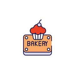 Bakery icon design with white background stock illustration