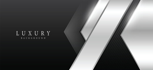 Black Silver Royal Awards Graphics Background. Lines Corner Curve Elegant Shine Modern Template. Luxury Premium Corporate Abstract Design Template. Classic Shape Post. Center LED Screen Visual.