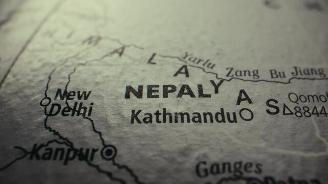 Retro globe -  Nepal