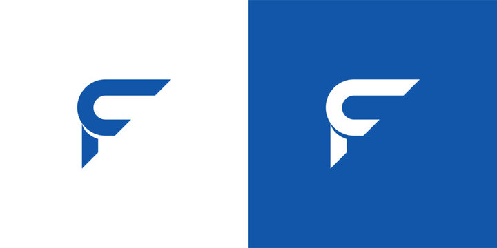 Letter f c logo. Suitable for business logo, brand, interview show, podcast, quiz. Flat Vector Logo Design Template Element.