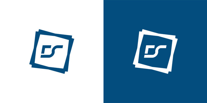 Letter d s logo. Suitable for business logo, brand, interview show, podcast, quiz. Flat Vector Logo Design Template Element.