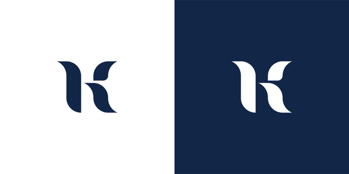 Letter h k logo. Suitable for business logo, brand, interview show, podcast, quiz. Flat Vector Logo Design Template Element.