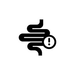 Intestine Problem Icon. Digestive System Warning Sign