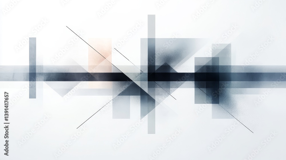 Poster abstract geometric shapes with soft colors and dynamic lines