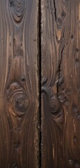 A close-up view of weathered wood showcasing intricate details, featuring deep cracks and textured peelings that reveal the natural grain and rich, earthy tones of the surface.