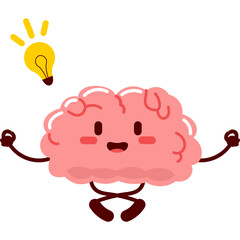 Brain Find Idea Cartoon