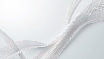 Fototapeta premium The image features an abstract composition of elegant white flowing lines and textures on a pale background.
