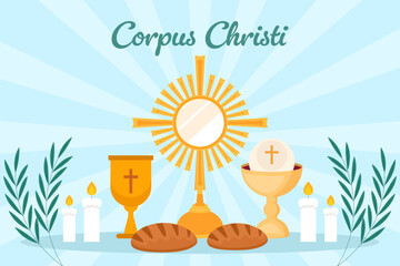 corpus christi background illustration in flat style