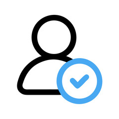 User with Checkmark Representing Verified Profile Icon Design