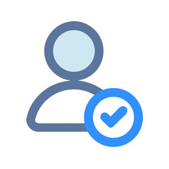 User with Checkmark Representing Verified Profile Icon Design