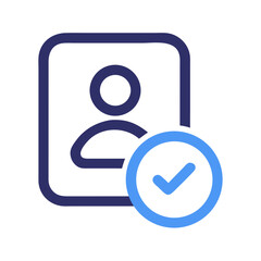 User with Checkmark Representing Verified Profile Icon Design