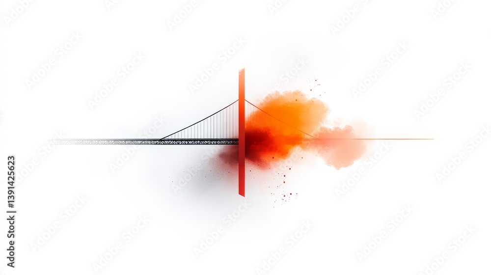 Aufkleber abstract concept of connection with bridge and colorful smoke effects
