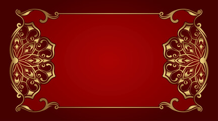 Vintage frame with gold mandala ornament