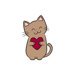 animal, cat, cute, pet, domestic, feline, isolated, kitty, white, mammal, adorable, background, funny, happy, vector, portrait, design, fluffy, playful, beautiful, illustration, kitten, sweet, icon, p