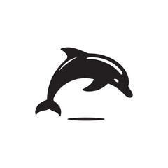 dolphin vector silhouette clip art logo design