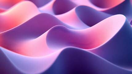 Obraz premium Abstract pink and purple wavy 3D surface.