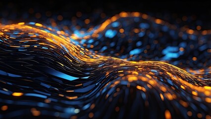 Abstract digital art depicting a funnel-shaped vortex