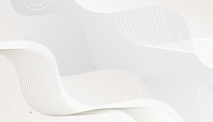 Abstract white and grey background with dynamic waves . Vector illustration design for presentation, banner, cover, web, card, poster, wallpaper