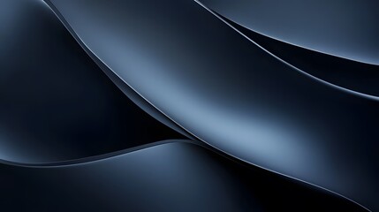 Abstract dark blue wavy lines, smooth, elegant background.
