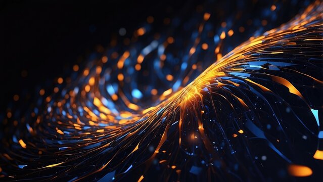 Abstract digital art depicting a funnel-shaped vortex