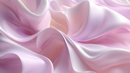 Obraz premium Abstract pink and white fabric swirls.