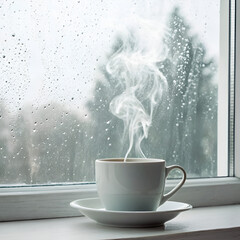 cup of coffee with steam