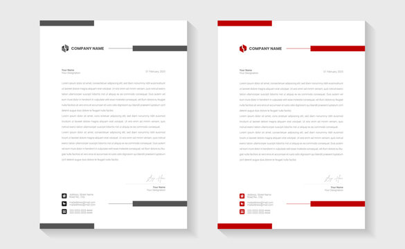 Modern creative clean business style letterhead bundle of your corporate design. Modern minimal style business letterhead in abstract design. Elegant template design in minimalist, print ready A4 