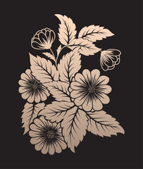 Set of damask ornamental elements
