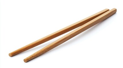 Classic Wooden Chopsticks Isolated on White Background