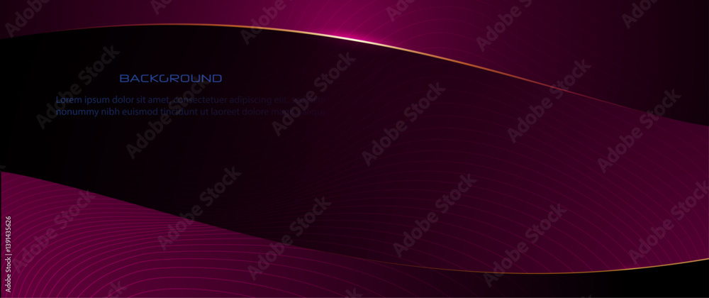 Poster Vector abstract dynamic geometric shape, wave flow line, light effect and texture on red gradient color for wallpaper, template banner. Illustration modern graphic design for futuristic background