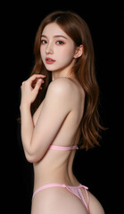 Fototapeta premium 女性, 水着, 長身, スポーツ, オフィス, ビキニ, 日本, 韓国, 中国, アジア, モデル, 美しさ, 学生, 人々, 笑う, 1, ファッション, 淑女, 人, 笑みを浮かべている, 髪の毛, 黒, ブルネット, 立っていること, スタジオ, スーツ, グラス, プロ, 成功, 顔, アーム, 魅力, ポーズ, ドレス, 下着, 体, 金髪, 優雅な, 化粧, 優雅, 海