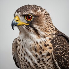 A simple, flat vector design of a falcon, white background



