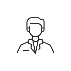 Chiropractor icon. Simple representation of a chiropractor for healthcare apps, medical websites, and professional identification in clinical settings. Vector illustration