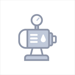 Simple greyscale icon of a hydro pump, perfect for plumbing, industrial, or utility design.