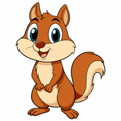 Curious Chipmunk Illustration with Bushy Tail: Detailed Wildlife Vector