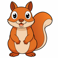 Curious Chipmunk Illustration with Bushy Tail: Detailed Wildlife Vector