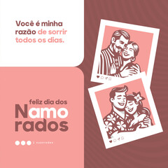 modern dia dos namorados holiday poster design