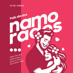 feliz dia dos namorados romantic poster design