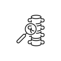 Spine diagnosis icon. Simple spine diagnosis icon for social media, app, and web design. Vector illustration.