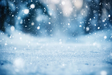 Obraz premium Snowfall on the blurred background. winter background