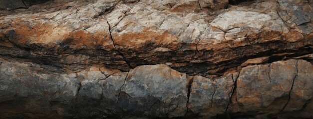 Aged Weathered Rock Surface with Deep Cracks and Textured Detail