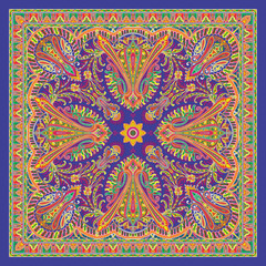 Chic Multicolor Bandana Scarf for Women – Stylish Head Kerchief & Versatile Neck Wrap