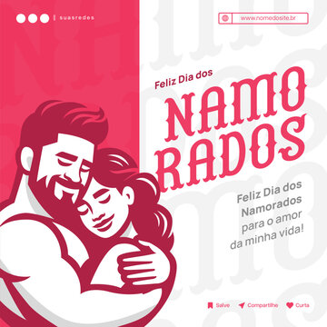 feliz dia dos namordos simple poster template