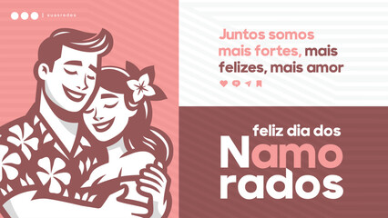  feliz dia dos namordos modern banner template