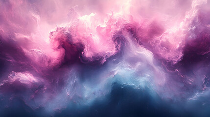 Fototapeta premium Abstract swirling pink and blue nebula cloudscape.